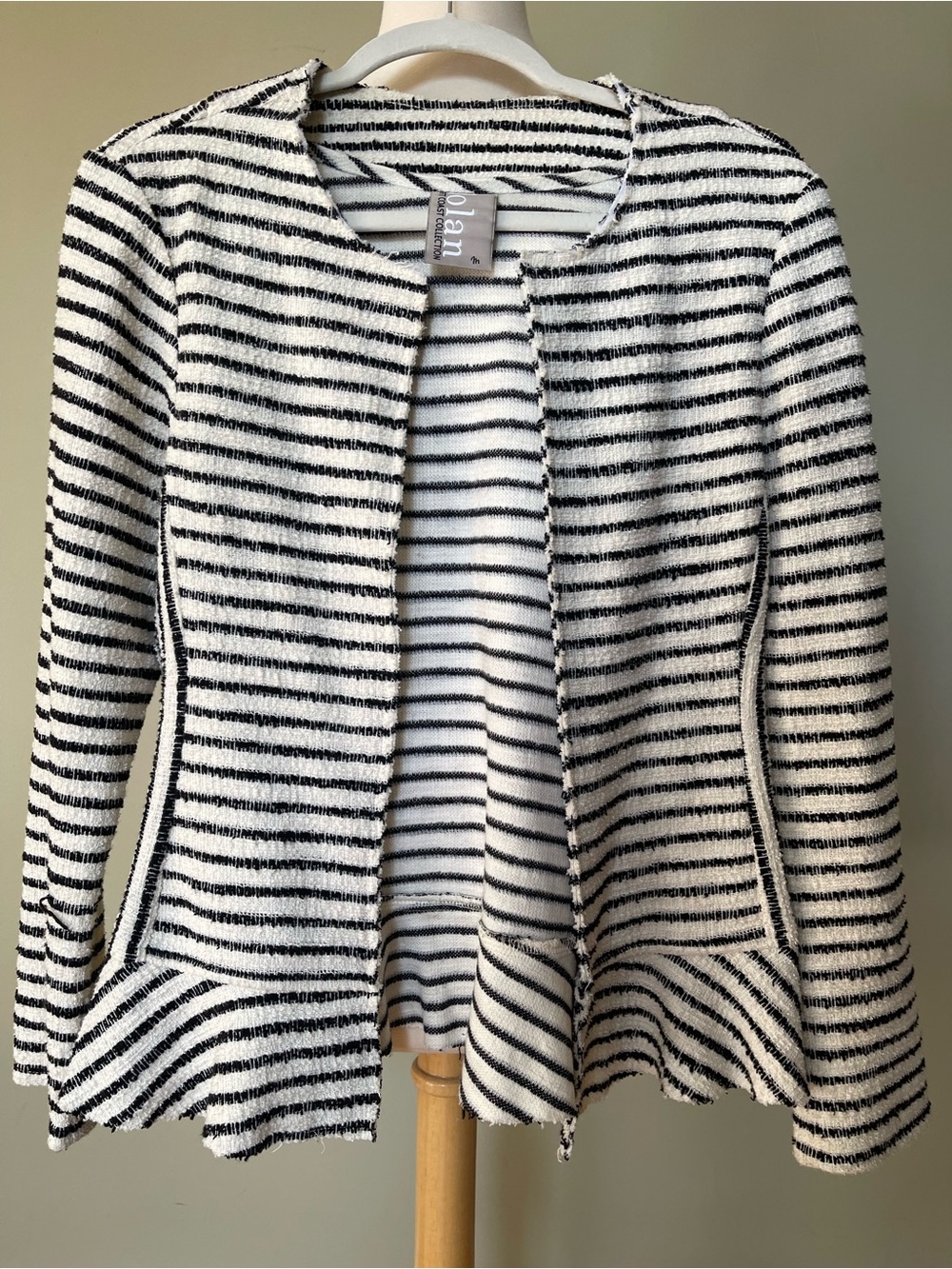 DOLAN Anthropologie Striped Peplum Jacket NWOT